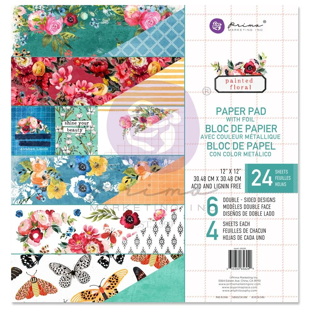 Prima Marketing Double-Sided Paper Pad 12"X12" - Painted Floral 3 Prima Marketing Double-Sided Paper Pad 12"X12" - Painted Floral