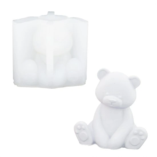 Silicone Mold 12cm X 10,5cm - Sitting Bear 3 Silicone Mold 12cm X 10,5cm - Sitting Bear