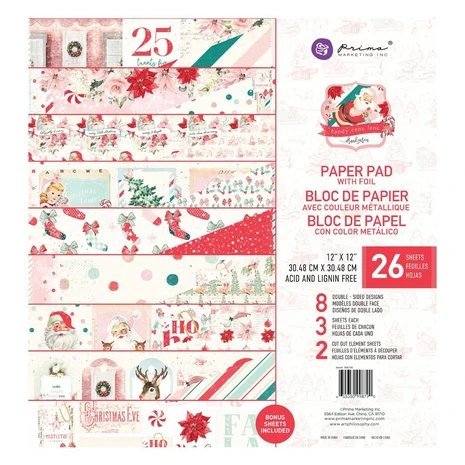 Prima Marketing - Candy Cane Lane 12x12 Inch Paper Pad 3 Prima Marketing - Candy Cane Lane 12x12 Inch Paper Pad
